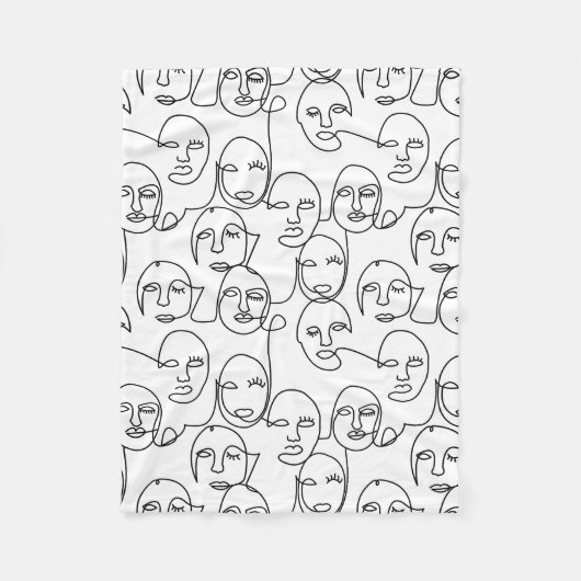 Moderne Abstracte lijnen tegenover doorlopende lij Fleece Deken (Voorkant)