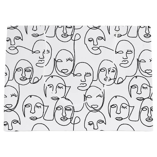 Moderne Abstracte lijnen tegenover doorlopende lij Groot Cadeauzakje (Voorkant)