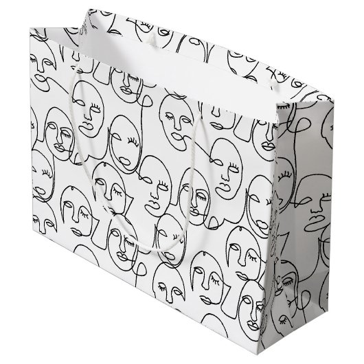 Moderne Abstracte lijnen tegenover doorlopende lij Groot Cadeauzakje (Achterkant Gekanteld)