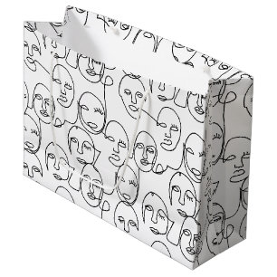Moderne Abstracte lijnen tegenover doorlopende lij Groot Cadeauzakje