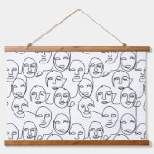 Moderne Abstracte lijnen tegenover doorlopende lij Hangend Wandkleed (Voorkant)