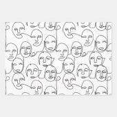 Moderne Abstracte lijnen tegenover doorlopende lij Inpakpapier Vel (Voorkant 2)