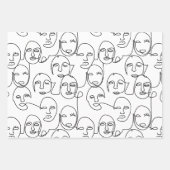 Moderne Abstracte lijnen tegenover doorlopende lij Inpakpapier Vel (Voorkant)