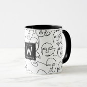 Moderne Abstracte lijnen tegenover doorlopende lij Mok (Voorkant rechts)