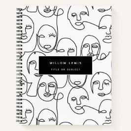 Moderne Abstracte lijnen tegenover doorlopende lij Notitieboek