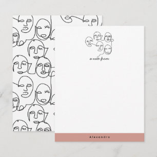 Moderne Abstracte lijnen tegenover doorlopende lij Notitiekaartje