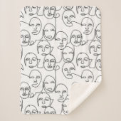 Moderne Abstracte lijnen tegenover doorlopende lij Sherpa Deken (Voorkant)