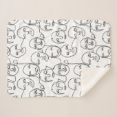 Moderne Abstracte lijnen tegenover doorlopende lij Sherpa Deken (Voorkant (horizontaal))