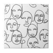 Moderne Abstracte lijnen tegenover doorlopende lij Tegeltje (Voorkant)