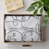 Moderne Abstracte lijnen tegenover doorlopende lij Tissuepapier (Geschenk)