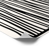 Moderne Abstracte lijnen zwart-wit muurkunst Poster (Hoek)