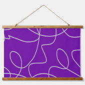 Moderne Abstracte lijnkunst in het Paars Hangend Wandkleed (Voorkant)
