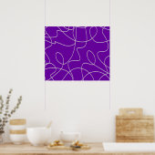 Moderne Abstracte Lijnkunst in Paars Poster (Keuken)