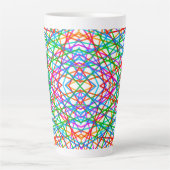 Moderne Abstracte Lijnkunst Latte Mok (Voorkant)