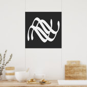 moderne abstracte lijnkunst poster (Keuken)