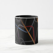 Moderne Abstracte Lijnkunst Zwarte Mok | Minimaal (Midden)