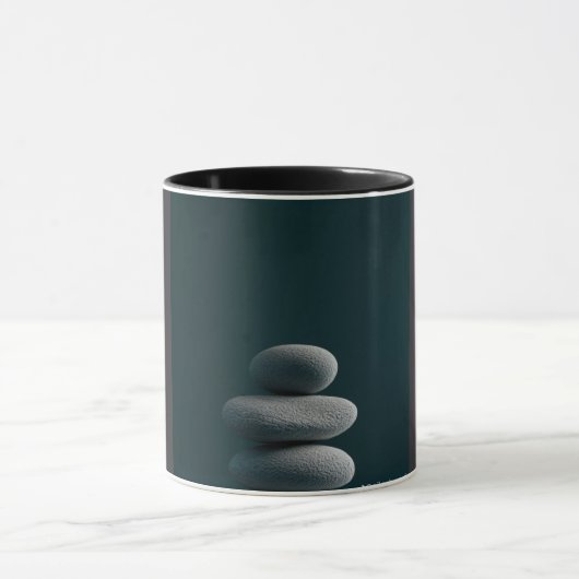 Moderne Abstracte Lijnkunst Zwarte Mok | Minimalis (Midden)