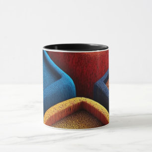 Moderne Abstracte Lijnkunst Zwarte Mok   Minimalis