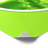 Moderne Abstracte Limegroene Fractal Poster (Hoek)