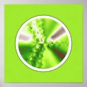 Moderne Abstracte Limegroene Fractal Poster (Voorkant)