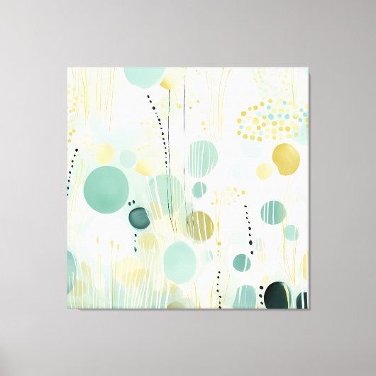 Moderne abstracte limoen en mintgroen design canvas afdruk (Voorkant)