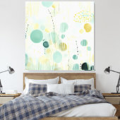 Moderne abstracte limoen en mintgroen design canvas afdruk (Insitu (Slaapkamer))