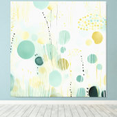 Moderne abstracte limoen en mintgroen design canvas afdruk (Insitu (Houten vloer))