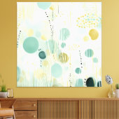 Moderne abstracte limoen en mintgroen design canvas afdruk (Insitu (Woonkamer))