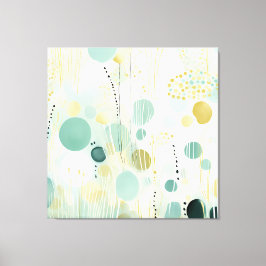Moderne abstracte limoen en mintgroen design canvas afdruk