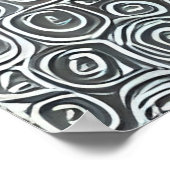 Moderne Abstracte, lineaire zwarte grijze lijnen Poster (Hoek)