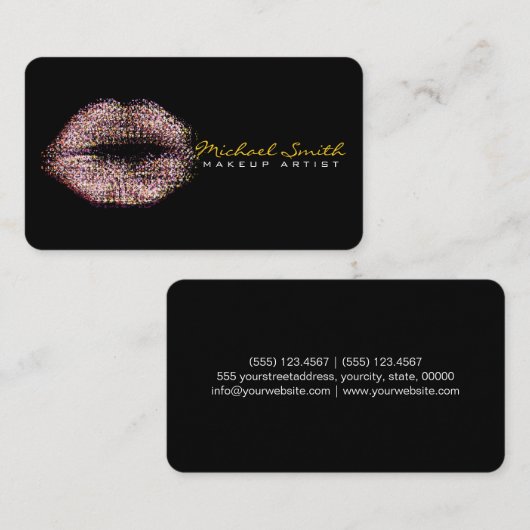 Moderne Abstracte lips maken artiest #53 Visitekaartje (Voorkant / Achterkant)