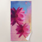 Moderne Abstracte lotusbloemen Strandlaken (Voorkant)