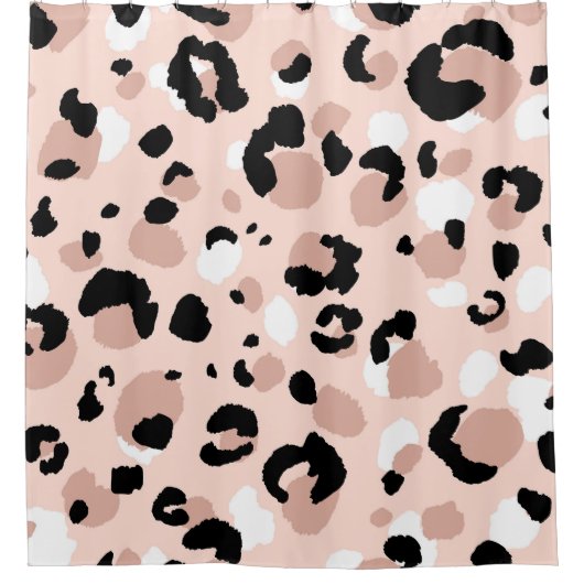 Moderne Abstracte luipaard Dierenprint Douchegordijn (Voorkant)