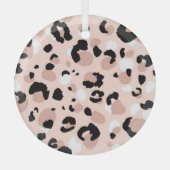 Moderne Abstracte luipaard Dierenprint Glas Ornament (Voorkant)