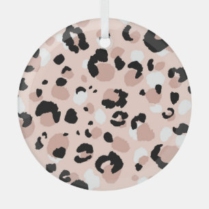 Moderne Abstracte luipaard Dierenprint Glas Ornament