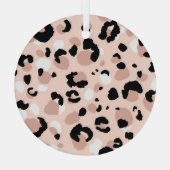 Moderne Abstracte luipaard Dierenprint Glas Ornament (Achterkant)