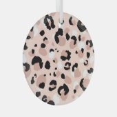 Moderne Abstracte luipaard Dierenprint Glas Ornament (Voorkant Rechts)