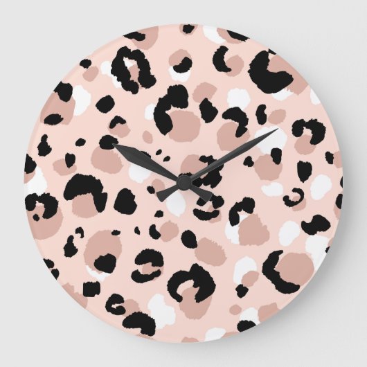 Moderne Abstracte luipaard Dierenprint Grote Klok (Voorkant)