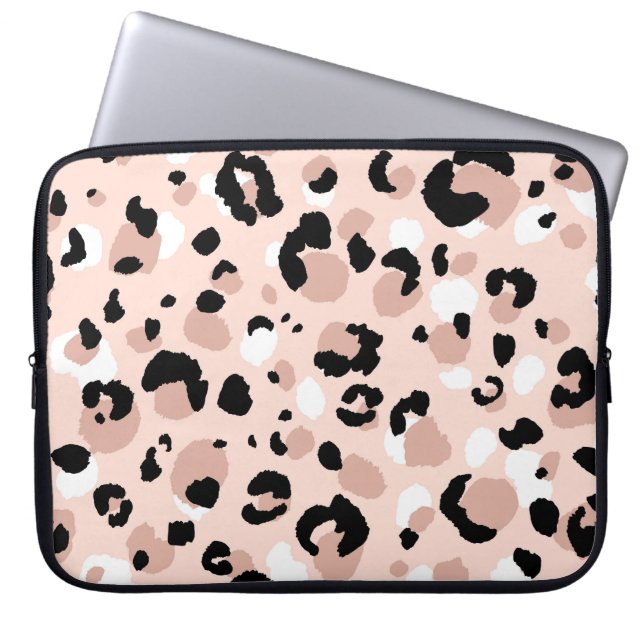 Moderne Abstracte luipaard Dierenprint Laptop Sleeve (Voorkant)