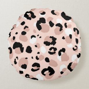 Moderne Abstracte luipaard Dierenprint Rond Kussen