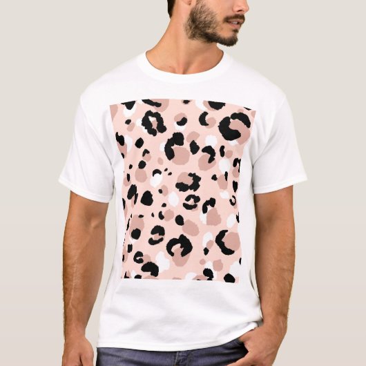 Moderne Abstracte luipaard Dierenprint T-shirt (Voorkant)