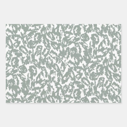 Moderne Abstracte luipaard print Sage Green Set Inpakpapier Vel (Voorkant 3)