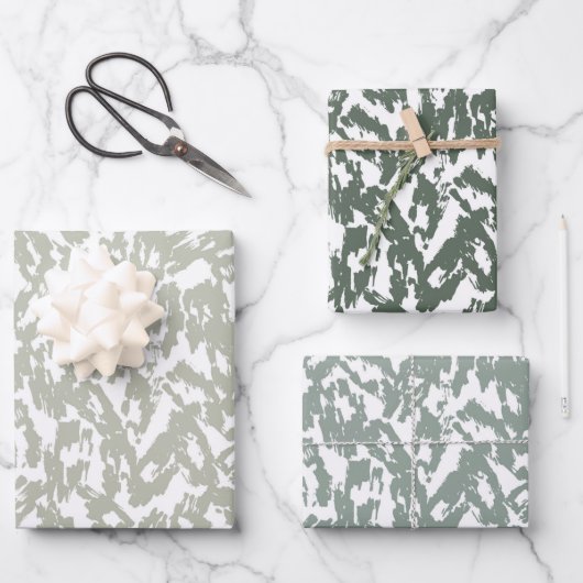 Moderne Abstracte luipaard print Sage Green Set Inpakpapier Vel (Voorkant)