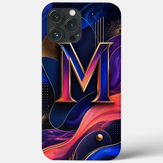 Moderne Abstracte M Initiële Hoes voor Telefoon, E (Achterkant)