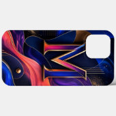 Moderne Abstracte M Initiële Hoes voor Telefoon, E (Achterkant (horizontaal))