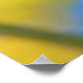 Moderne Abstracte macrogele concefloer op blauw Poster (Hoek)