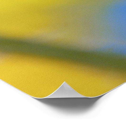 Moderne Abstracte macrogele concefloer op blauw Poster (Hoek)