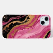 Moderne abstracte magenta roze goud glitters zwart Case-Mate iPhone case (Achterkant (horizontaal))