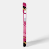 Moderne abstracte magenta roze goud glitters zwart Case-Mate iPhone case (Achterkant / Links)