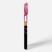 Moderne abstracte magenta roze goud glitters zwart Case-Mate iPhone case (Achterkant / Rechts)